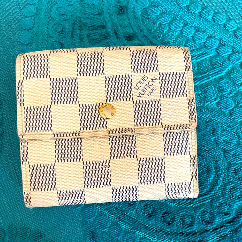 EUC LOUIS Vuitton Damier Azur  Tri- fold Wallet